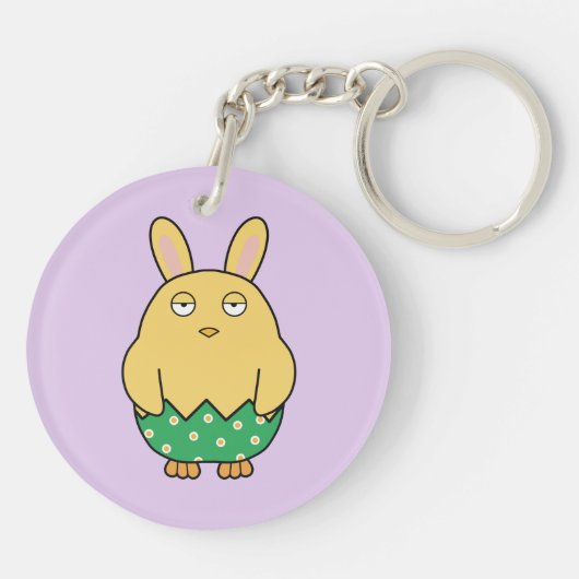 Verveelde Bunny Chick 02 Sleutelhanger (Achterkant)