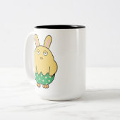 Verveelde Bunny Chick 02 Tweekleurige Koffiemok (Voorkant links)