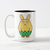 Verveelde Bunny Chick 02 Tweekleurige Koffiemok (Links)