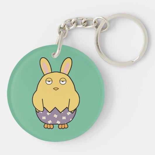 Verveelde Bunny Chick 03 Sleutelhanger (Achterkant)