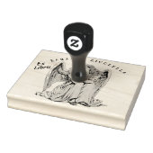 Verveelde engel meisje houten stempel (Stempel)