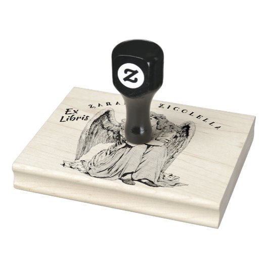 Verveelde engel meisje houten stempel (Stempel)