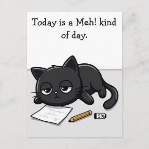 Verveelde zwarte kat, meh! Soort dag Briefkaart