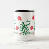 Verveine rouge avec la tasse intérieure de noir (Centre)