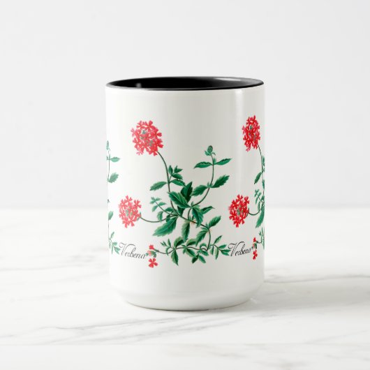 Verveine rouge avec la tasse intérieure de noir (Centre)