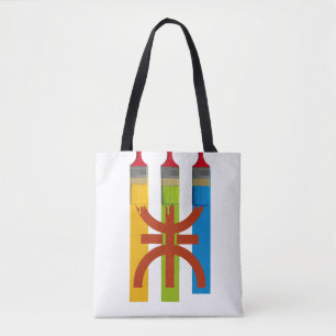 Verven borstel verf de Amazigh vlag Draagtas