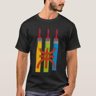 Verven borstel verf de Amazigh vlag T-shirt