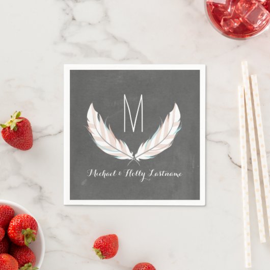 Ververen + Chalkboard Monogram Weddenschap Servetten (Insitu)