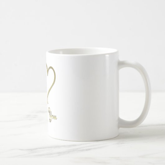 Vervlochten Gouden Hartjes ik Hou van Jou Koffiemok (Rechts)