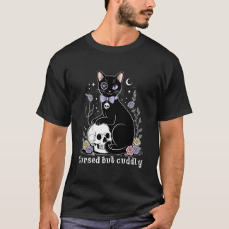 .Vervloekt Maar Aaiig Gotische Zwarte Kat Occult S T-shirt