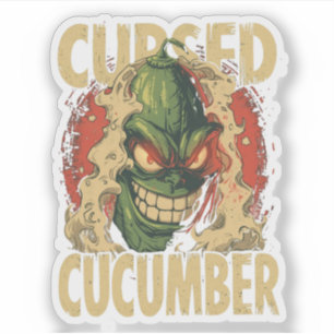 Vervloekte Komkommer Grappige Halloween Komkommer Sticker
