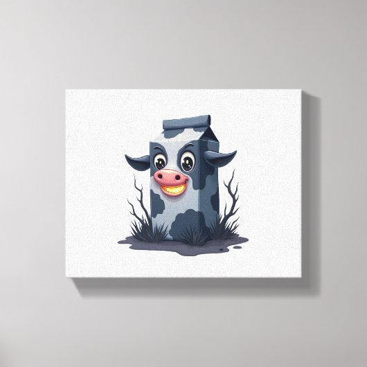 Vervloekte melk karton Koe Canvas Afdruk (Voorkant)