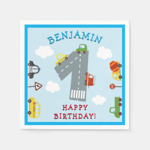 Vervoer 1st Birthday Napkins Servet