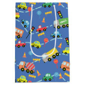 Vervoer Blauw Medium Cadeauzakje (Achterkant)