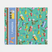 Vervoer Blauwgroen. Fleece Deken (Voorkant (Horizontaal))