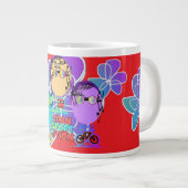 Vervoer Bloemen Grappige karakters Extra Grote Beker (Voorkant rechts)