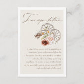 Vervoer Bloemen Western Wagon Wheels Bruiloft Informatiekaartje (Voorkant)