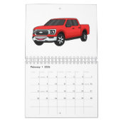 Vervoer cartoon illustratie kalender (Feb 2026)