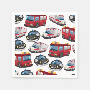 Vervoer door politie, Ambulance en Brandweer. Servetten