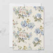 vervoer Ivory Blue Gold Rozen Gingham Kaart (Achterkant)