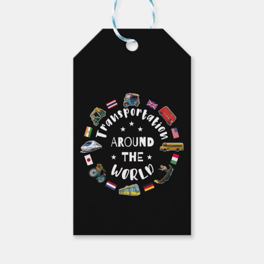 Vervoer over de hele wereld cadeaulabel (Voorkant)