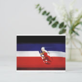  vervoer, patriottische racewagens briefkaart (Staand voorkant)