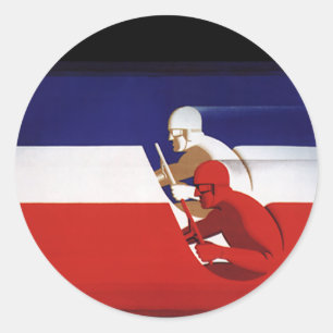  vervoer, patriottische racewagens ronde sticker