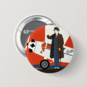 vervoer, propellervliegtuig en loods ronde button 5,7 cm (Voorkant /achterkant)