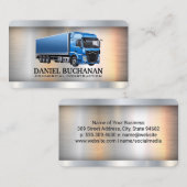 Vervoer Semi Truck Logo | metaalindustrie Visitekaartje (Voorkant / Achterkant)