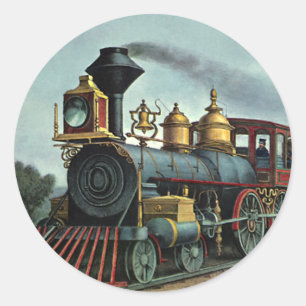  vervoer, steenkoollocomotief ronde sticker