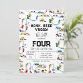 Vervoer Trucks Honk Beep Van Verjaardag Kaart (Staand voorkant)