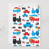 Vervoer van vliegtuigen, treinen en auto's op zate kaart (Achterkant)