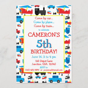 Vervoer van vliegtuigen, treinen en auto's op zate kaart