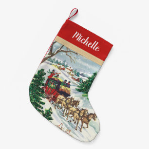  vervoer van winterpaarden met naam kleine kerstsok