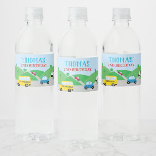 Vervoer Verjaardagspartij Waterfles Etiketten