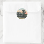  vervoer, Westerne Antiek steenkooltrein Ronde Sticker (Tas)