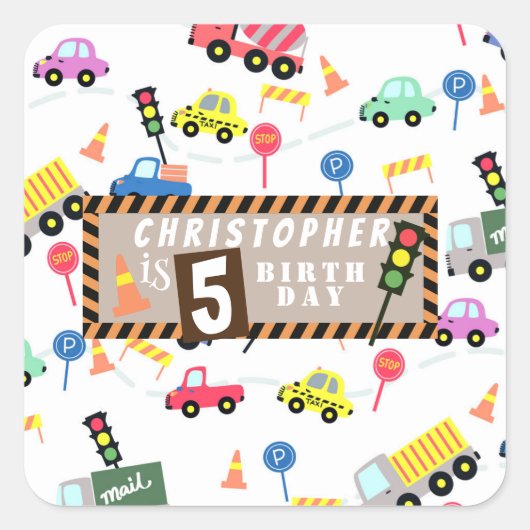 Vervoer Wit Vierkante Sticker (Voorkant)