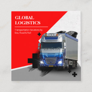 Vervoerbedrijf en logistiek  vierkante visitekaartje