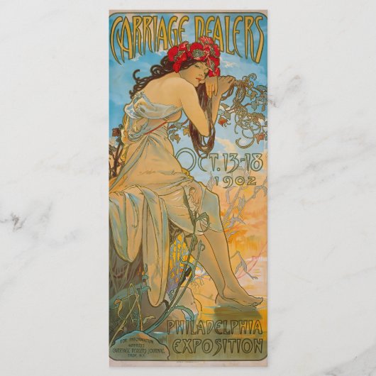 Vervoersmakelaars door Alphonse Mucha (1902) Bladw Menu (Voorkant)
