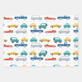 Vervoersthema Birthday Wrapping Paper (Voorkant)