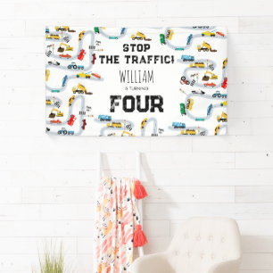 Vervoersvoertuigen Auto's Stoppen Verkeersverjaard Spandoek