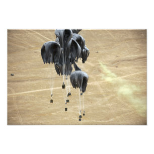 Vervoersysteem voor containers bundels parachute foto afdruk