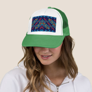 Vervormd, abstract ontwerp van vormen trucker pet