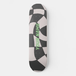 Vervormd zwart-wit toetsenbord skateboard