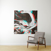 Vervormde en glitsstructuur van gemarmerd inktsurf wandkleed (In situ)