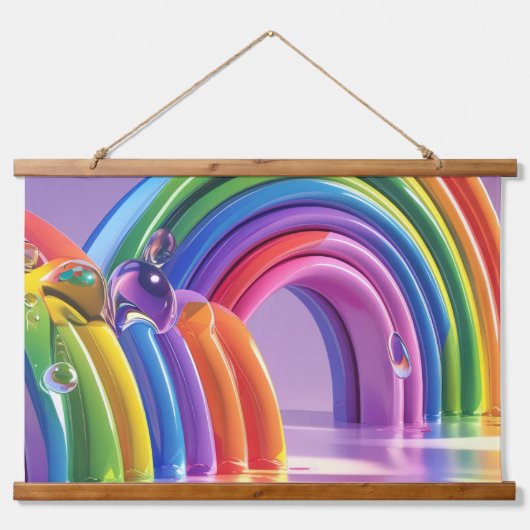 Vervormde Regenbogen Hangend Wandkleed (Voorkant)
