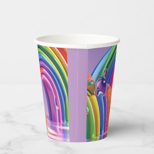 Vervormde regenbogen papieren bekers (Rechts)