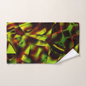 Vervormde stropdassen van verbrande groene linten bad handdoek (Handdoek)