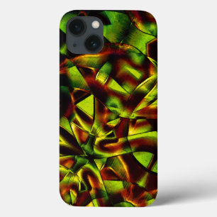 Vervormde stropdassen van verbrande groene linten iPhone 13 hoesje