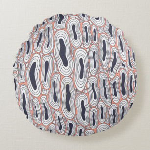 Vervormde zwarte gaten abstract naadloos patroon. rond kussen